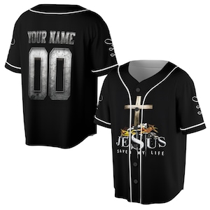 Persionalized Jesus Christ Jesus Save My Life Cross Symbol Baseball Jersey S-5XL