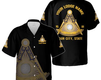 Customized Freemasonry Past Master Masonic Hawaiian Shirt S-5XL