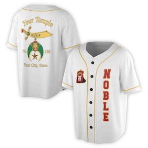 Custom Your Temple Name Noble Shriners Oasis and Desert 3D Baseball Jersey Size S-5XL