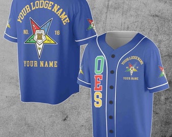 Custom Name Order of the Eastern Star Masonic Lodge OES Pentagon Down Unisex Baseball Jersey S-5XL