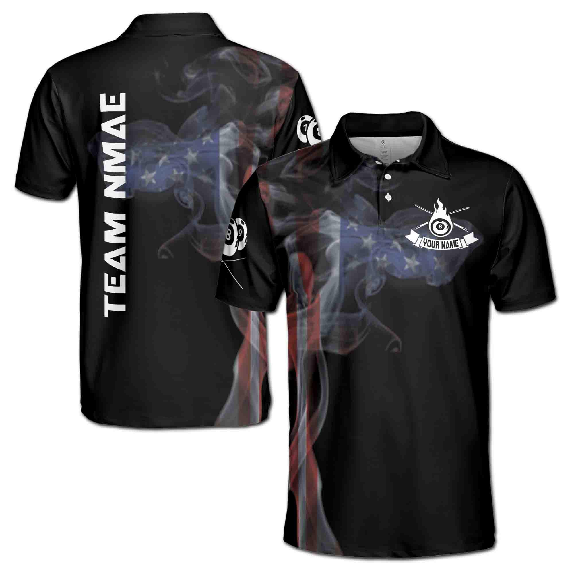 Vintage Smoke US Flag Pattern Customize Name and Team Name