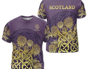 Schottische Distel Celtic Lila Schottland Herren T-Shirt S-5XL