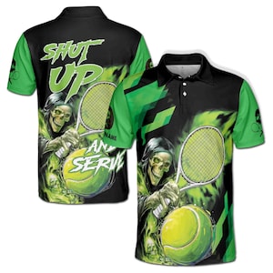 Custom Name Lets The Death Play Tennis Men&#39;s Polo Shirt S-5XL