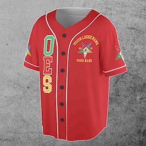 Custom Name Order of the Eastern Star Masonic Lodge OES Pentagon Up Unisex Baseball Jersey S-5XL image 2