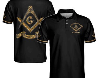 Personalisiert Freimaurerei 3D All Over Print Polo-Shirt Größe S-5XL