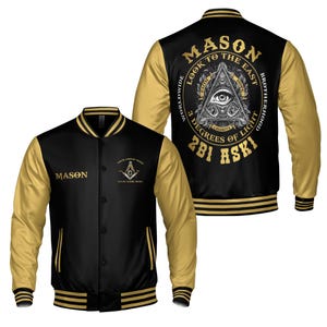 Customized Masonic Freemason Look At The East 2B1 ASK1 Varsity Jacket S-5XL