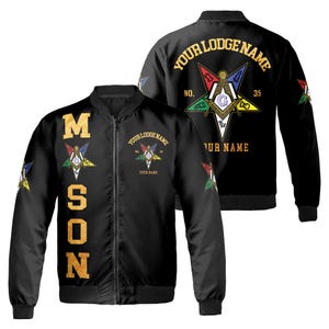 Order Of The Eastern Star OES Masonic Unisex Bomber Jacket S-5XL