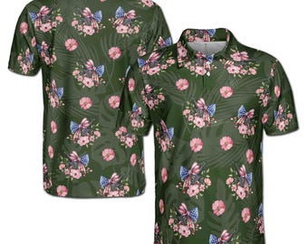 Polo para hombre con pajarita americana tropical del 4 de julio, Día de la Independencia, tallas S-5XL