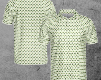 Funny Tiny Cactus Doodle Golf Men's Polo Shirt S-5XL