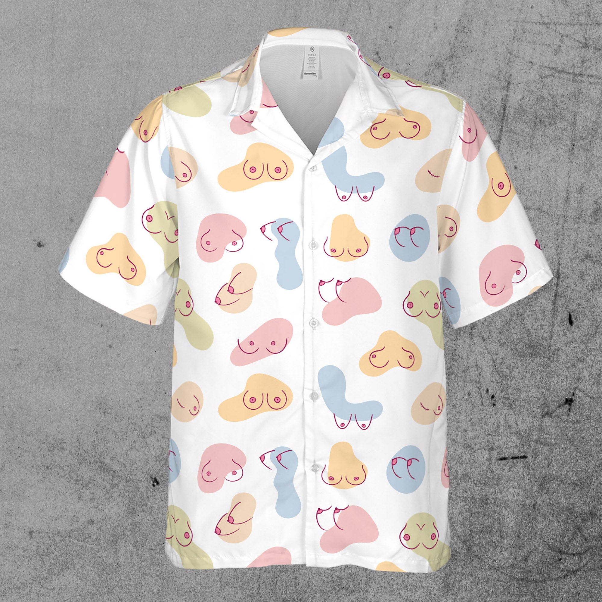 Discover Funny Ladies Chest Pastel Hawaiian Shirt for Men and Women