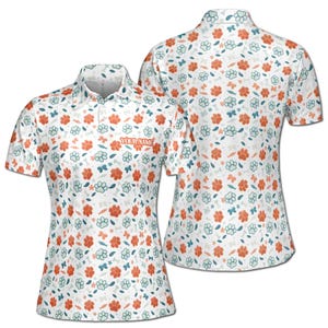 Custom Name Funny Pet Paws Pattern Women&#39;s Polo Shirt S-5XL
