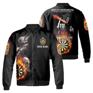 Personalized Darts, Custom Dart Skull Bomber Jacket Size S - 5XL