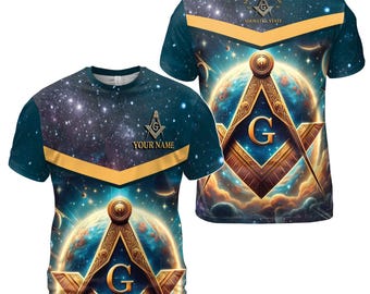 Gepersonaliseerde vrijmetselarij Mason Galaxy heren-T-shirt S-5XL
