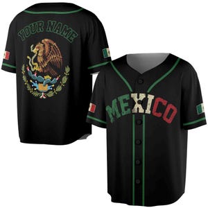 Custom Mexico Eagle Patriotic Mexican 3D All Over Print Baseball Jersey S-5XL