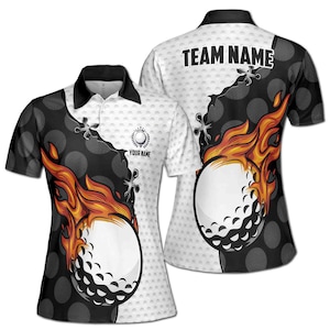 Personalized Animation Golf On Flame Golf Lover Women&#39;s Polo Shirt S-5XL