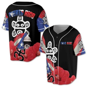 Custom Name Patriotic Puerto Rico Puerto Rican Symbol Baseball Jersey S-5XL