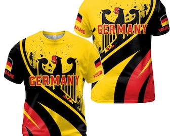カスタムネーム 愛国的なドイツ国章 グランジ メンズ Tシャツ S-5XL