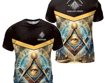 Gepersonaliseerde Master Mason Freemasonry Mystic heren-T-shirt S-5XL