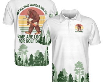 Polo de golf personalizado con nombre "Bigfoot" para hombre, tallas S-5XL.