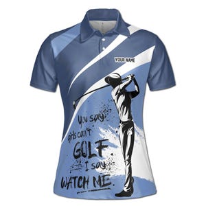 Custom Name Pink Spatter Just A Girl Who Loves Golf Women&#39;s Polo Shirt S-5XL