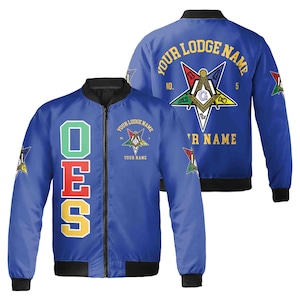 Order Of The Eastern Star OES Mason Unisex Bomber Jacket S-5XL