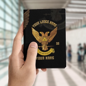 Porta pasaporte masónico de rito escocés 32