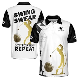 Polo personalizado con estampado dorado para jugar al golf, tallas S a 5XL