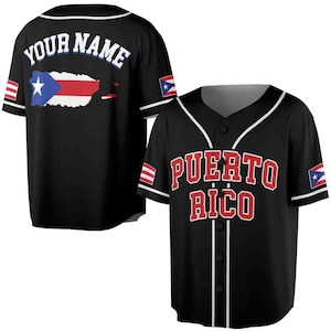 Custom Name Patriotic Puerto Rico Puerto Rican Flag Baseball Jersey S-5XL