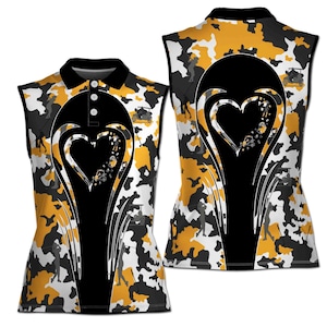Love Golf And Beer Camouflage Pattern 3D Women Sleeveless Polo Size XS-4XL