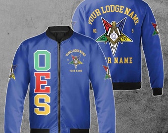 Order Of The Eastern Star OES Mason Unisex Bomber Jacket S-5XL