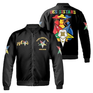 Custom Name Chapter Name OES Order Of The Eastern Star Unisex Bomber Jacket S-5XL