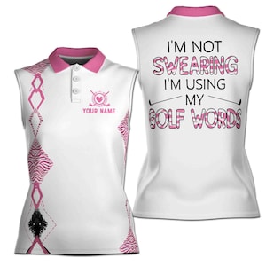 Personalized Golf Polo: Leopard Print Women&#39;s Sleeveless Athleisure Top