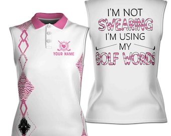 Personalized Golf Polo: Leopard Print Women's Sleeveless Athleisure Top