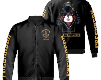 Customized I Am A Traveler Freemason Masonic Bomber Jacket S-5XL