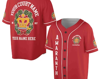 Custom Name Court Order of the Amaranth Emblem OES Unisex Baseball Jersey S-5XL