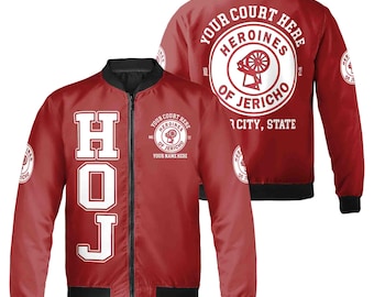 Custom Name HOJ Heroines Of Jericho Freemasonry OES Unisex Bomber Jacket S-5XL