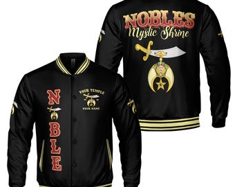 Personalized Mystic Shriner Noble Shriners Masonic Varsity Jacket S-5XL