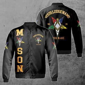 Orden Der östlichen Sterne OES Freimaurer Unisex Bomber Jacke S-5XL