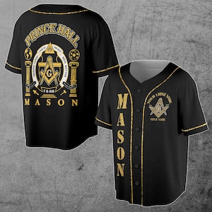 Greats Mason, Masonic Prince Hall Masons Baseball Jersey S-5XL