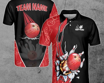 Name Team Name Bowling Kugel Herren Poloshirt S-5XL