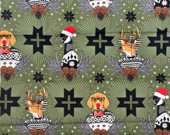 Tula Pink Free Spirit Presents Holiday Homies Buck Buck Goose FNTP 001~By The Yard~ OOP~Flannel