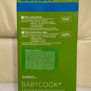 Babycook The Original Babyfood Maker Beaba 4 In 1 Steam Cooker-Blender image 3