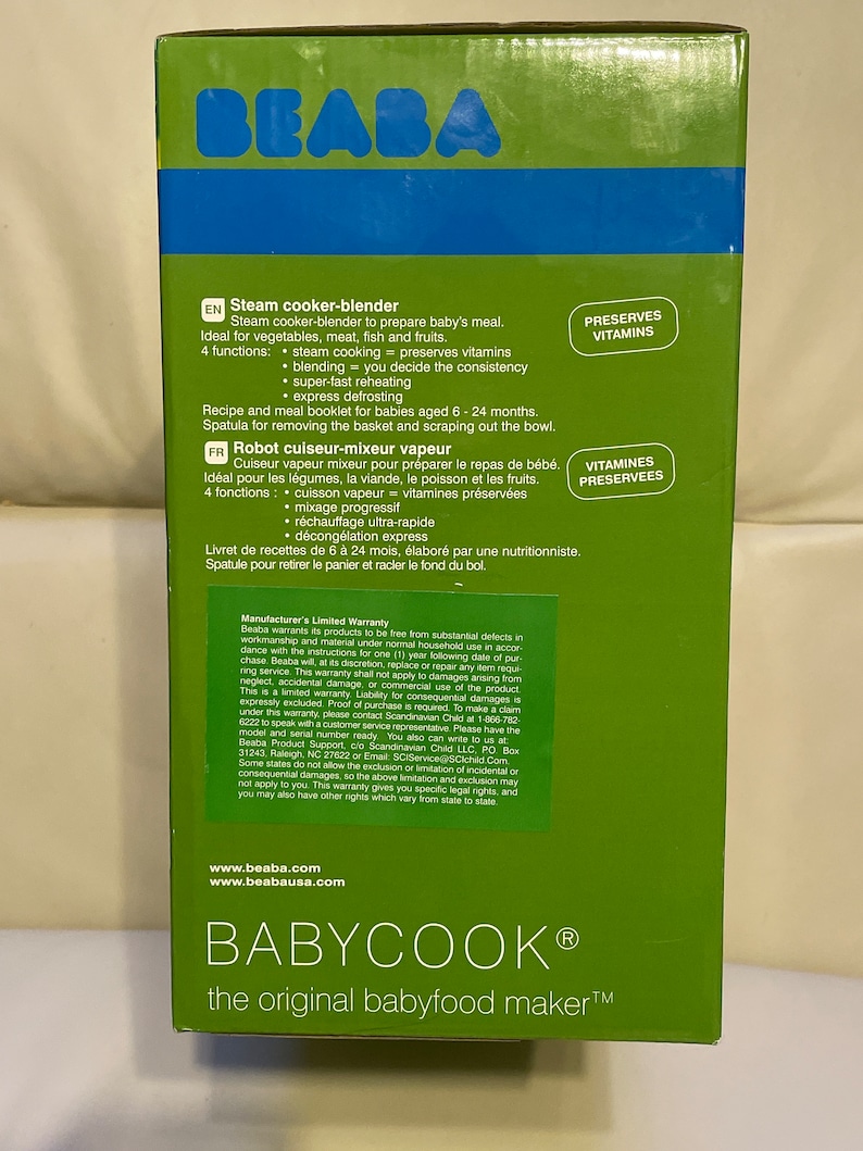 Babycook The Original Babyfood Maker Beaba 4 In 1 Steam Cooker-Blender image 3