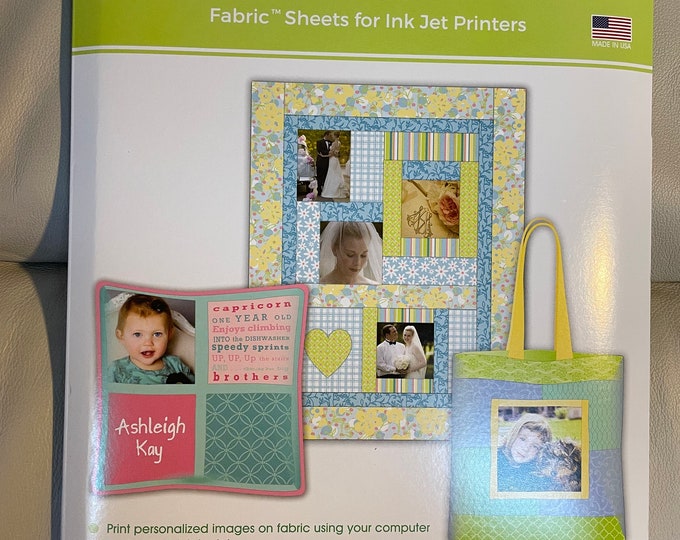 June Tailor Sew-in Colorfast Fabric Sheets for Inkjet Printers~25 ...