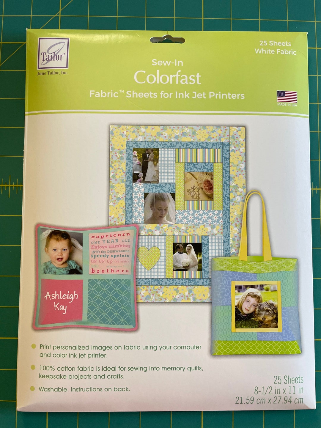 June Tailor Sew-in Colorfast Fabric Sheets for Inkjet Printers25 Sheets ...