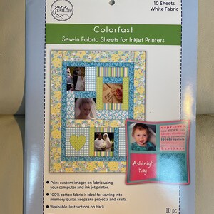 June Tailor Colorfast Sew-in Fabric Sheets for Inkjet Printers-10 ...