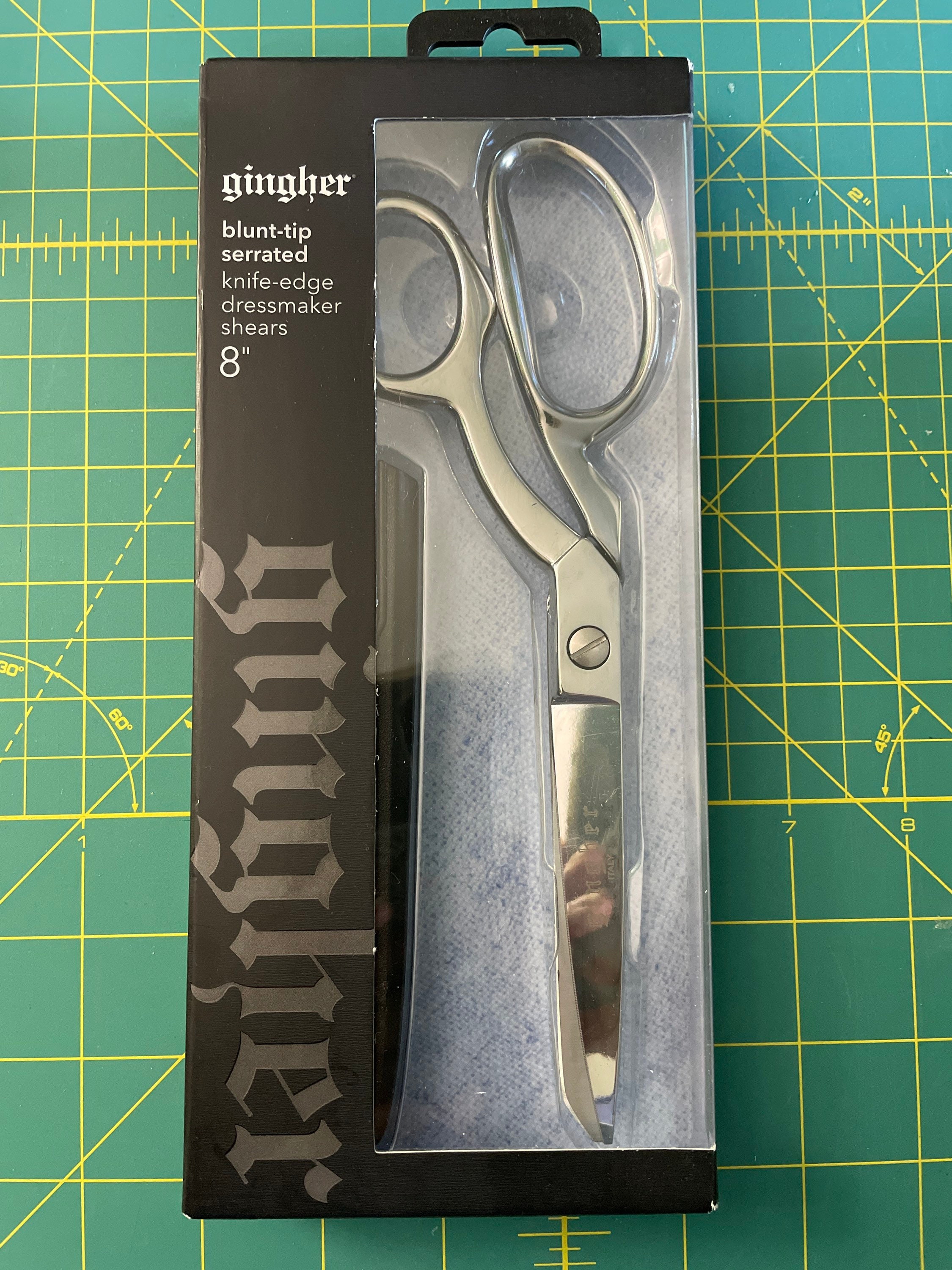 Gingher Micro-Serrated Edge/Knife Edge Dressmaker Shears 8 Blunt Tip