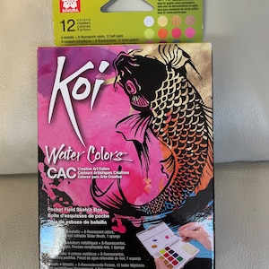 Sakura Koi Watercolors Pocket Field Sketch Box~Watercolor Set For Painting On The Go~12 Colors~1 Water Brush~1 Sponge~1 Palette