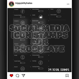 Social Media Icons Stempel für Procreate