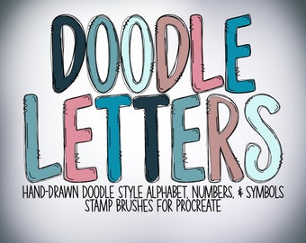 Doodle Letters, Numbers & Symbols stamp brushes for PROCREATE